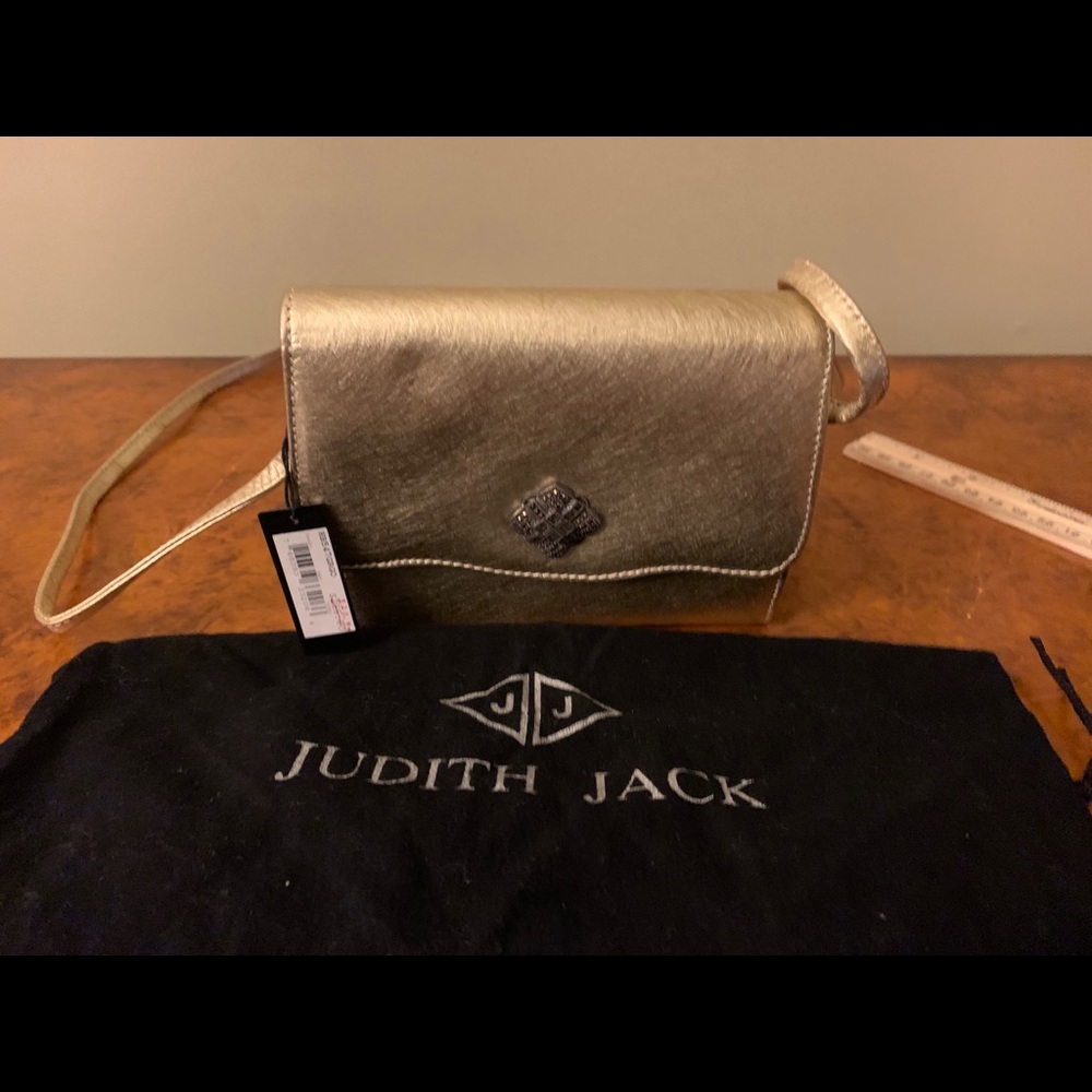 Judith Jack Gold Leather Crossbody Purse